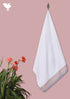 Handloom Cotton Bath Towel With Block Print Border